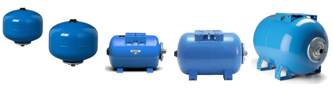 Štandardne dodávané nádrže: vertikálne - s objemom 24 a 35 litrov, alebo horizontálne, s objemom 24, 50, 60, 80, 100 litrov